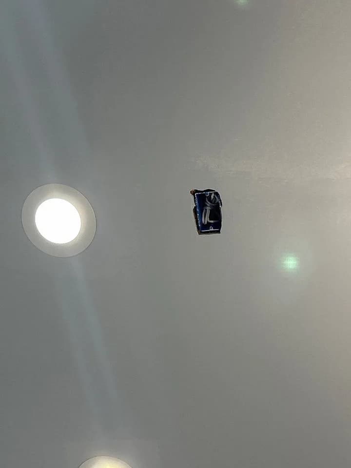 Missing ceiling cover replaced, before