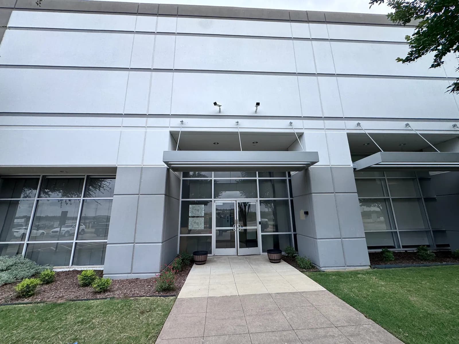 Entrance of a light-industrial building in Dallas–Fort Worth